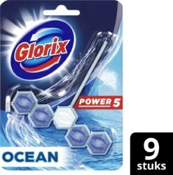 Glorix Power 5 Toiletblokken - Ocean - 9 Stuks - Halfjaarbox - Voordeelverpakking -Schoonmaakmiddelen Winkel 1180x1200 3