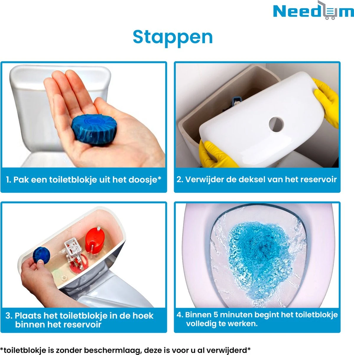 Needum Toiletblokjes Voor Inbouwreservoirs - WC Blokjes - Toiletblokken In Een Voordeelverpakking - 12 Stuks 8 Needum Toiletblokjes Voor Inbouwreservoirs - WC Blokjes - Toiletblokken In Een Voordeelverpakking - 12 Stuks - Afbeelding 6