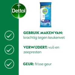 Dettol - Power & Fresh - Schoonmaakdoekjes - Oceaanfris - 4 X 80 Doekjes -Schoonmaakmiddelen Winkel 1199x1200 1