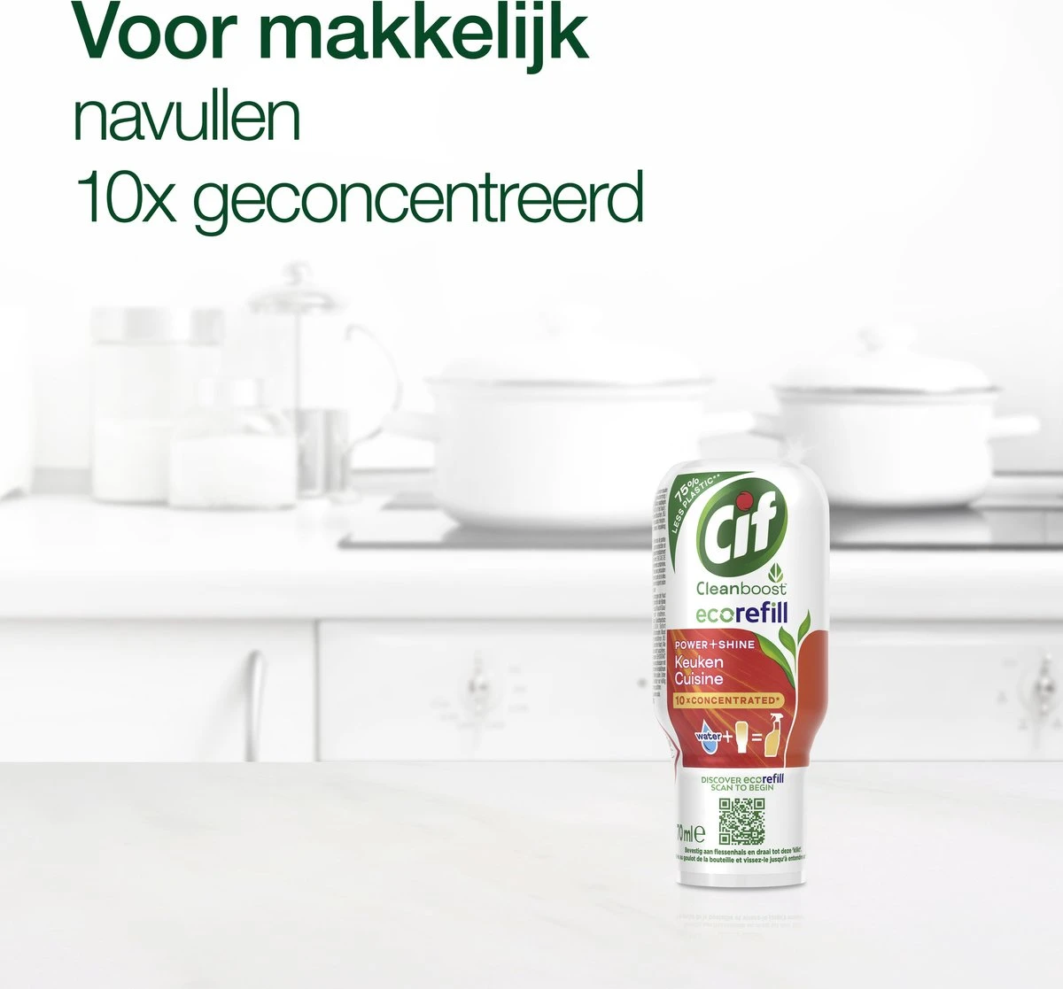 Cif CleanBoost Power & Shine Keuken Ecorefill Capsules - 10 X 70 Ml - Voordeelverpakking 6 Cif CleanBoost Power & Shine Keuken Ecorefill Capsules - 10 X 70 Ml - Voordeelverpakking - Afbeelding 4
