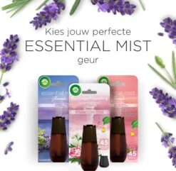 Air Wick Essential Mist Luchtverfrisser - Ontspannende Lavendel - 1 Zwart Apparaat + 2 Navullingen -Schoonmaakmiddelen Winkel 1200x1169 1