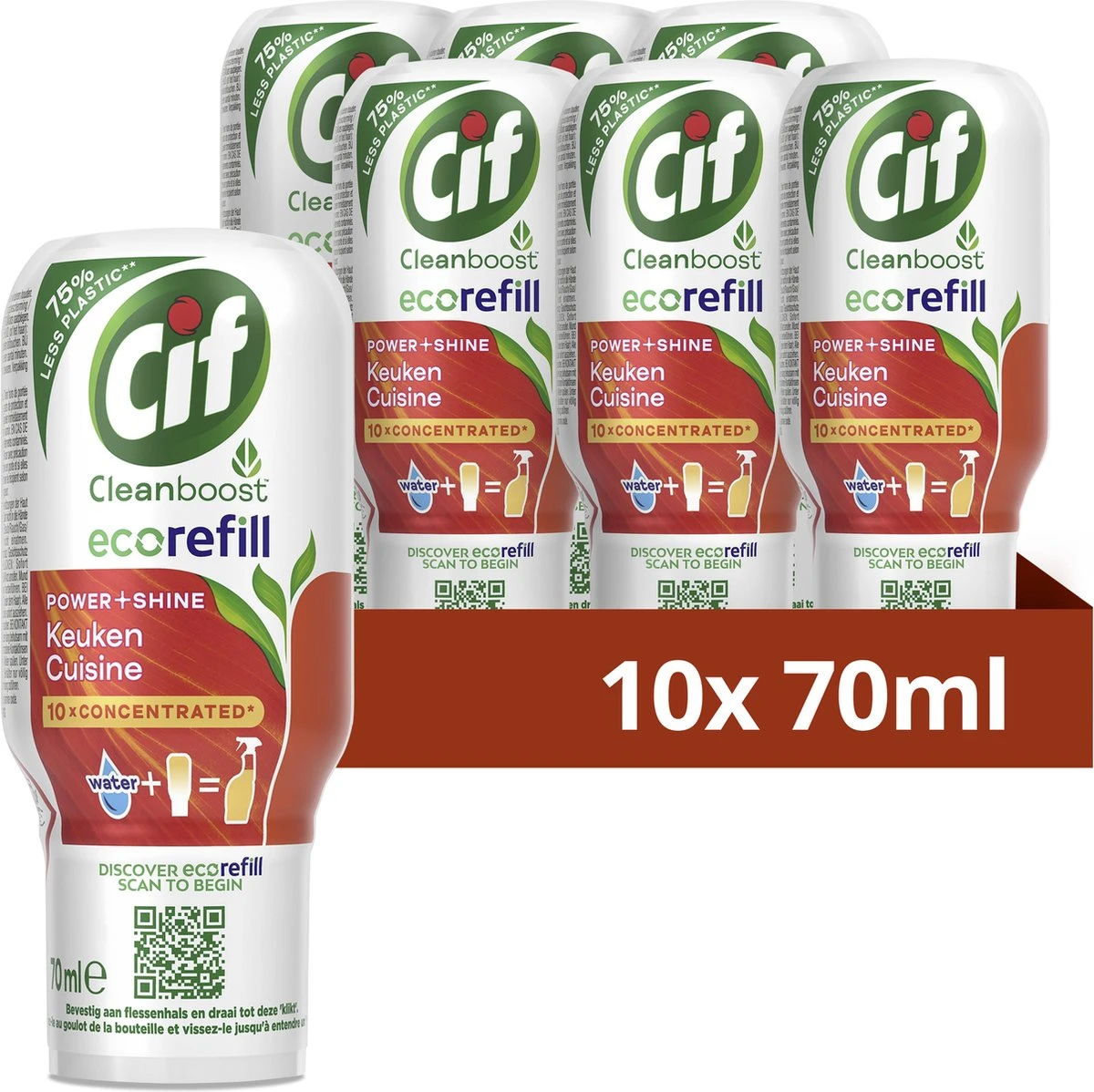 Cif CleanBoost Power & Shine Keuken Ecorefill Capsules - 10 X 70 Ml - Voordeelverpakking 3 Cif CleanBoost Power & Shine Keuken Ecorefill Capsules - 10 X 70 Ml - Voordeelverpakking