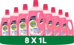 Dettol - Power & Fresh - Allesreiniger - Kersenbloesem - 8 X 1 Liter -Schoonmaakmiddelen Winkel 1200x726
