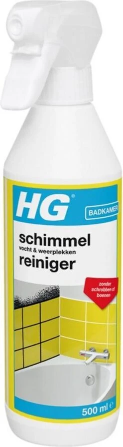 HG Schimmelreiniger - 500ml - De NR 1 Schimmelverwijderaar - Vernietigt De Hardnekkigste Schimmel - Geschikt Voor De Badkamer, Tegel-, Siliconenvoegen, Stucwerk -Schoonmaakmiddelen Winkel 331x1200