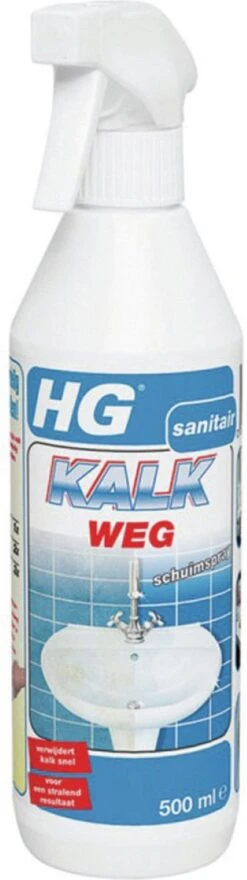 HG Kalkweg Schuimspray - 500ml - 100% Glans - Verwijdert En Voorkomt Kalk - Biologisch Afbreekbaar -Schoonmaakmiddelen Winkel 337x1200