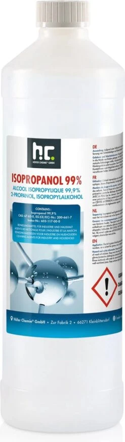 Isopropyl Alcohol - Isopropanol - IPA - Isopropyl - 99,9% Zuiver - 1000ml - Inclusief Trechter -Schoonmaakmiddelen Winkel 341x1200