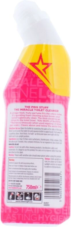 The Pink Stuff The Miracle Toilet Cleaner - Toiletreiniger - 750ml -Schoonmaakmiddelen Winkel 375x1200