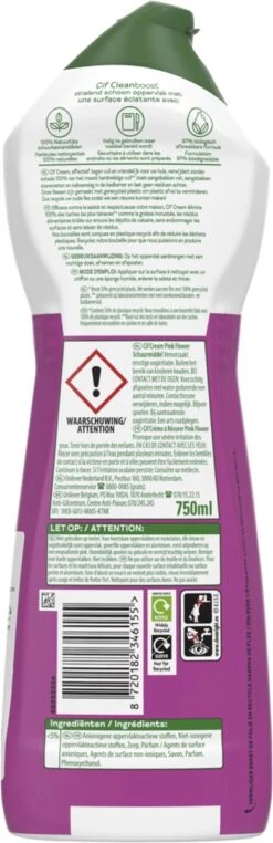 Cif CleanBoost Cream Pink Schuurmiddel - 8 X 750 Ml - Voordeelverpakking -Schoonmaakmiddelen Winkel 389x1200 1