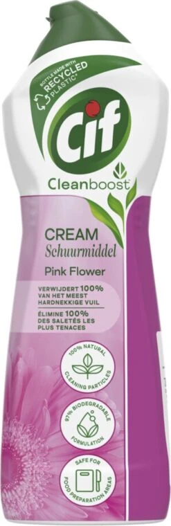 Cif CleanBoost Cream Pink Schuurmiddel - 8 X 750 Ml - Voordeelverpakking -Schoonmaakmiddelen Winkel 390x1200 1