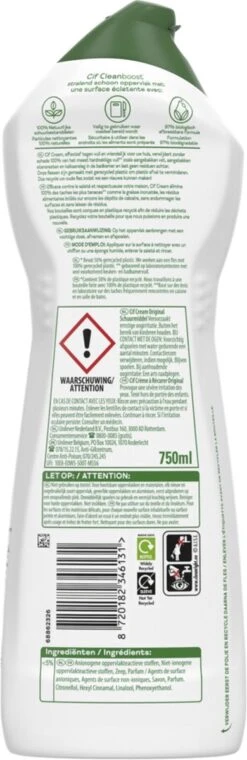 Cif CleanBoost Cream Original Schuurmiddel - 8 X 750 Ml - Voordeelverpakking -Schoonmaakmiddelen Winkel 390x1200 4