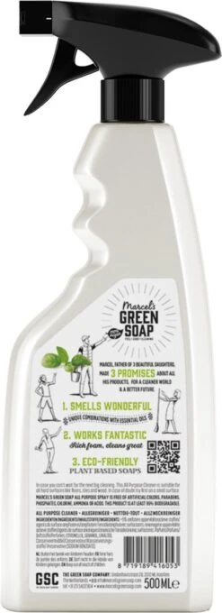 Marcel's Green Soap Allesreiniger Spray Basilicum & Vertivert Gras - 6 X 500 Ml -Schoonmaakmiddelen Winkel 436x1200