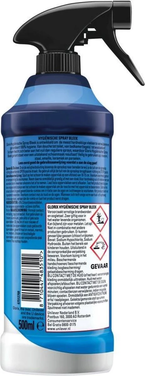 Glorix Spray Bleek 500ML 6x 4 Glorix Spray Bleek 500ML 6x - Afbeelding 2