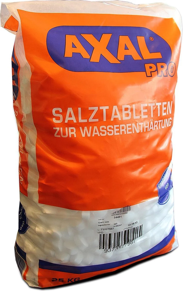 Axal Pro - Regenererend Zout In Tabletvorm - 25 Kg - Voor Waterontharding. 5 Axal Pro - Regenererend Zout In Tabletvorm - 25 Kg - Voor Waterontharding. - Afbeelding 3