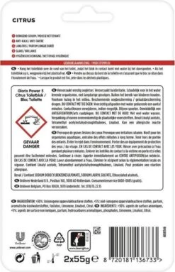 Glorix Power 5 Toiletblokken - Citroen - 7 X 2 Stuks - Voordeelverpakking -Schoonmaakmiddelen Winkel 774x1200