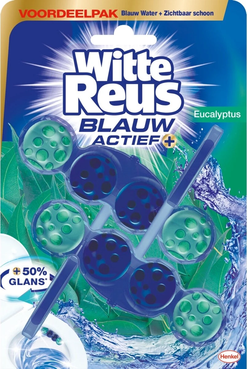 Witte Reus Blauw Actief Toiletblok - Eucalyptus - WC Blokjes Voordeelverpakking - 20 Stuks 4 Witte Reus Blauw Actief Toiletblok - Eucalyptus - WC Blokjes Voordeelverpakking - 20 Stuks - Afbeelding 2