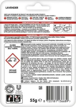 Glorix Power 5 Toiletblokken - Lavendel - 9 Stuks - Voordeelverpakking -Schoonmaakmiddelen Winkel 860x1200