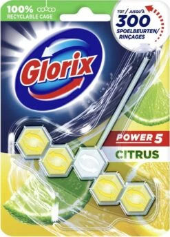 Glorix Power 5 Toiletblokken - Citroen - 9 Stuks - Voordeelverpakking -Schoonmaakmiddelen Winkel 861x1200 1