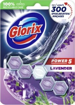 Glorix Power 5 Toiletblokken - Lavendel - 9 Stuks - Voordeelverpakking -Schoonmaakmiddelen Winkel 861x1200