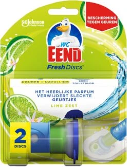 WC Eend Houder Fresh Discs Lime Zest + 3 X 6 Discs Navulling -Schoonmaakmiddelen Winkel 913x1200 1